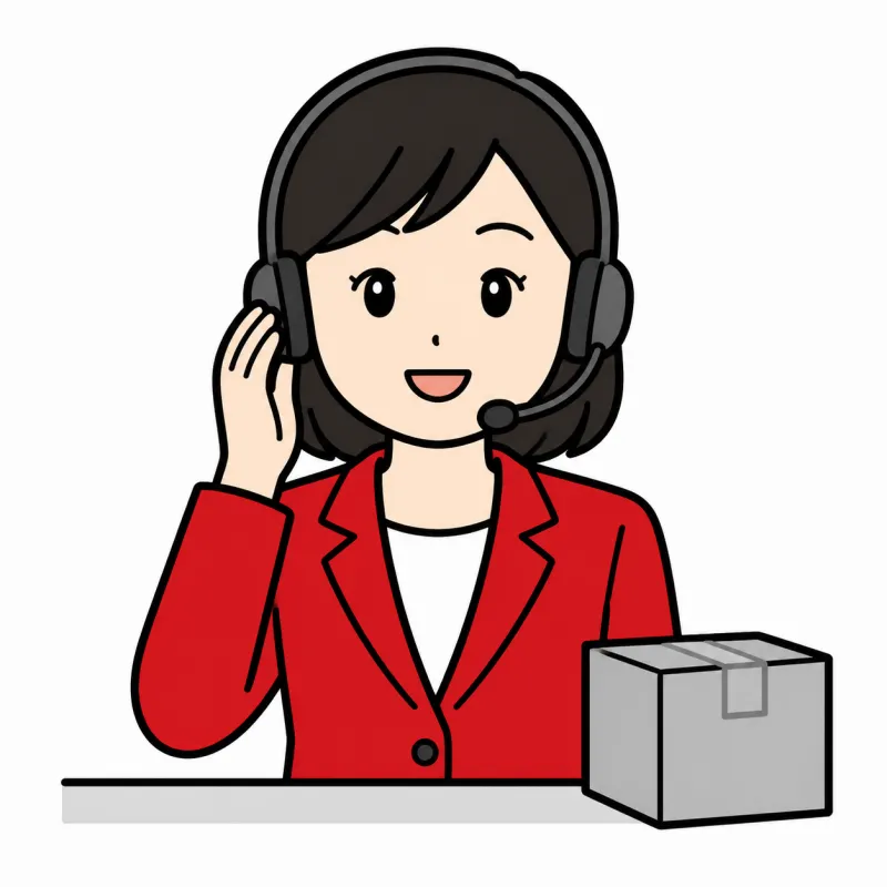 案内するオペレーターのイラスト