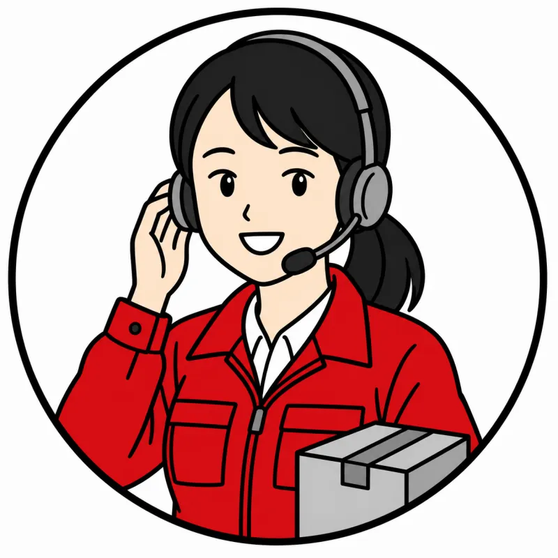 ヘッドセットを着けた作業員のイラスト